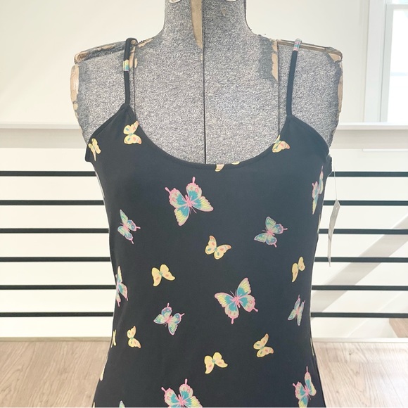 NWT black, pink, yellow, green spaghetti strap, bodycon, stretchy mini dress - Picture 3 of 7